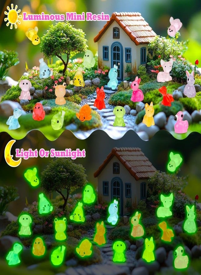 BharatBazaar 50 Pcs Miniature Toys, Garden Decoration Items Outdoor, Small Resin Animals Variety Pack Luminous Miniature Farm Ocean Figures Tiny Plastic Duck to Hide Garden Aquarium Dollhouse Office Home Decor - Image 4